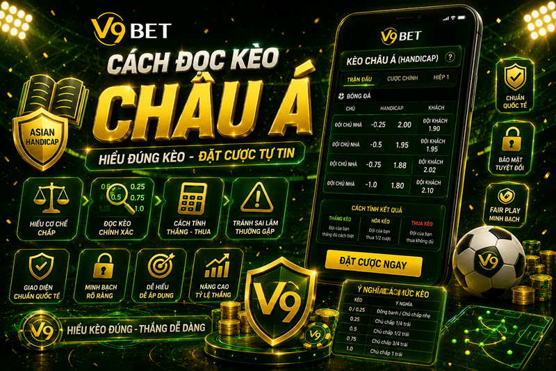 Cách đọc kèo châu Á (Handicap) V9bet cho người mới bắt đầu