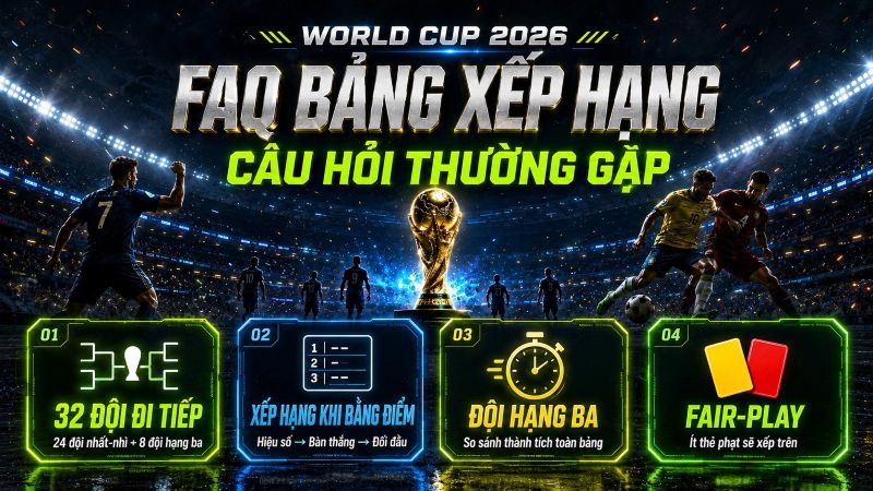 FAQ – Câu hỏi thường gặp về bảng xếp hạng World Cup 2026