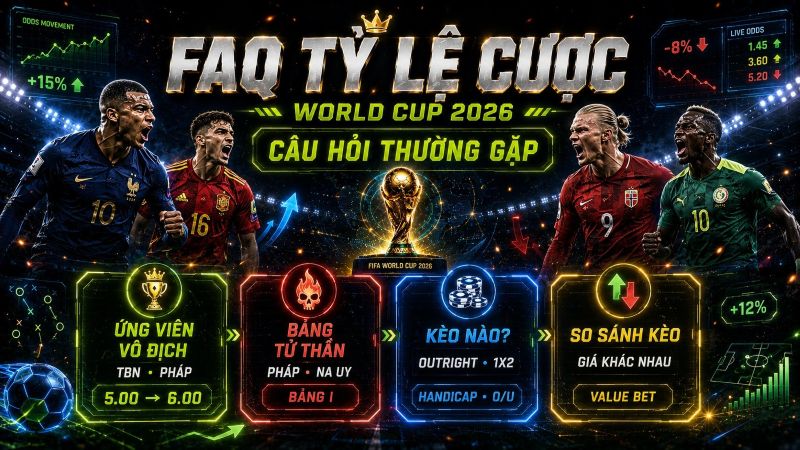 FAQ – Câu hỏi thường gặp về tỷ lệ cược World Cup 2026