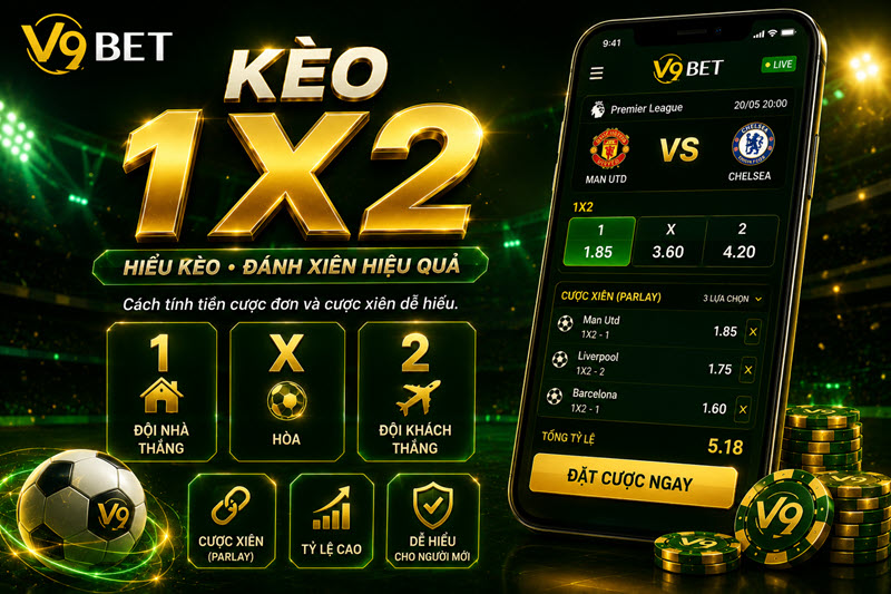 Cách tính tiền kèo châu Âu (1×2) & Chiến thuật đánh xiên V9bet