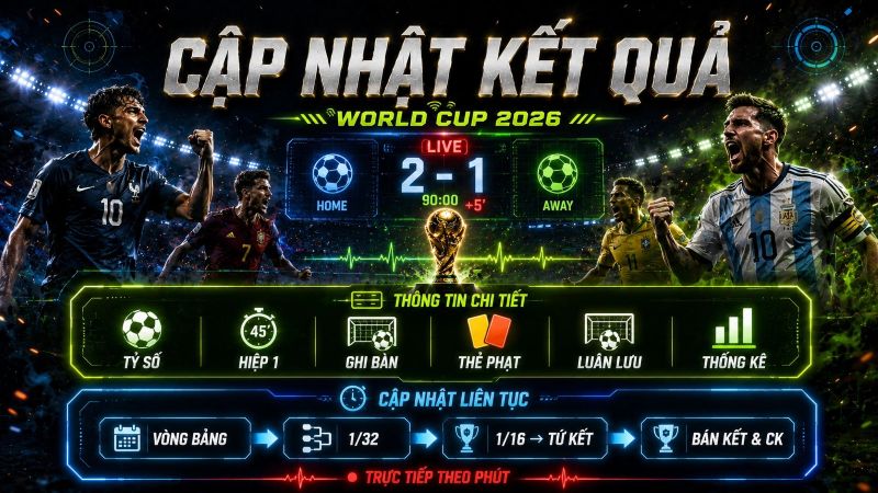 Tổng quan cập nhật kết quả World Cup 2026