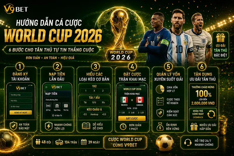 Hướng dẫn cá cược World Cup 2026 V9bet cho tân thủ