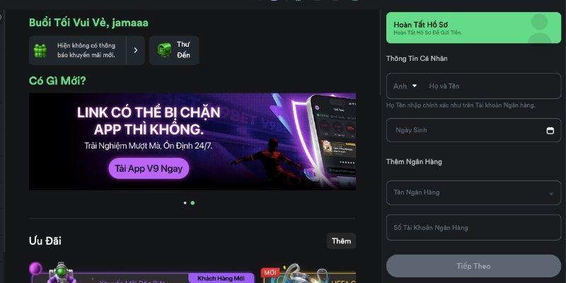 Hướng dẫn nạp tiền V9bet
