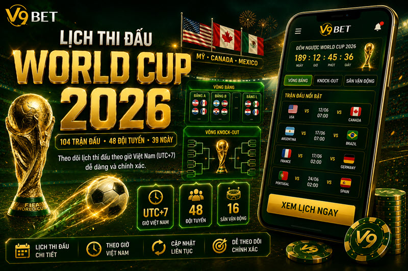Lịch thi đấu World Cup 2026 giờ Việt Nam cập nhật tại V9bet