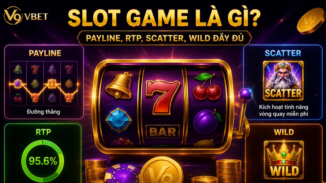 Slot Game là gì? Payline, RTP, Scatter, Wild đầy đủ