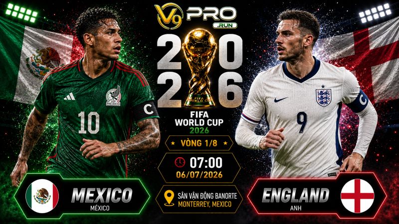 Nhận định Mexico vs Anh, 07h ngày 6/7, World Cup 2026