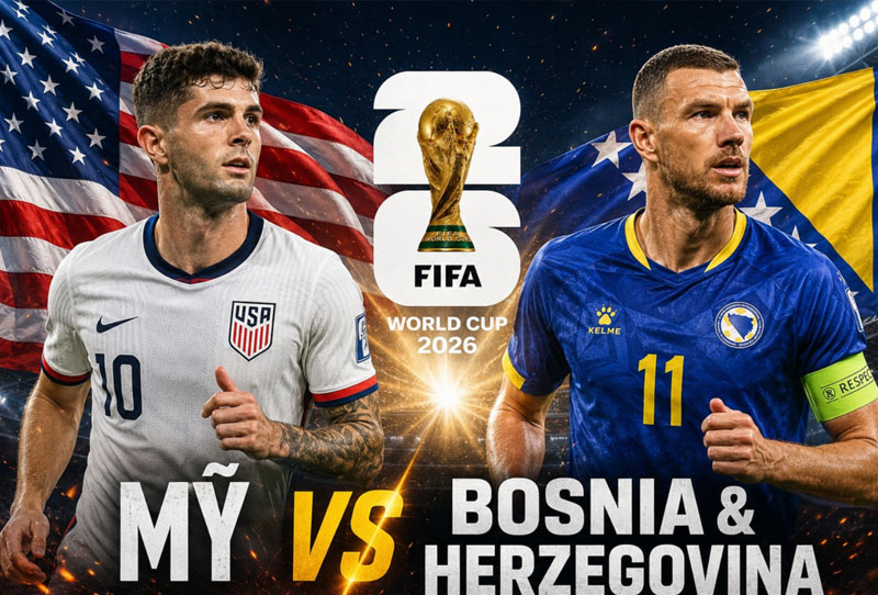 Nhận định Mỹ vs Bosnia, 07h ngày 02/7, World Cup 2026. Bosnia bị đánh giá rất thấp so với chủ nhà Mỹ trong màn đọ sức sáng thứ 5 tới.